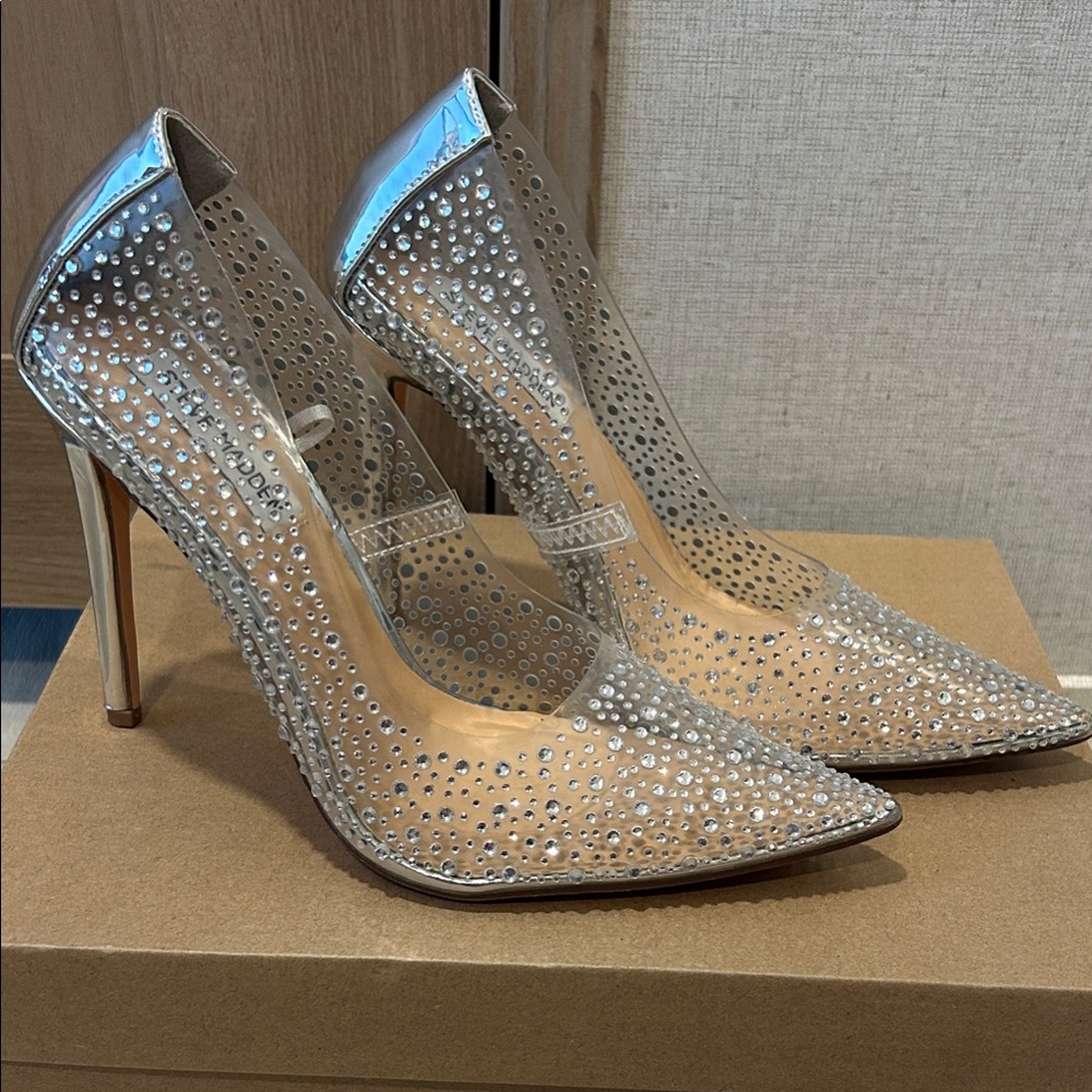 Steve Madden Kaidel Clear Studded Heels